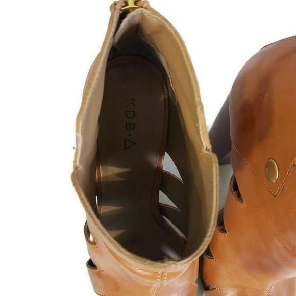 Kelsi Dagger Brown Open-Toe Ankle Booties - Picture 6 of 7